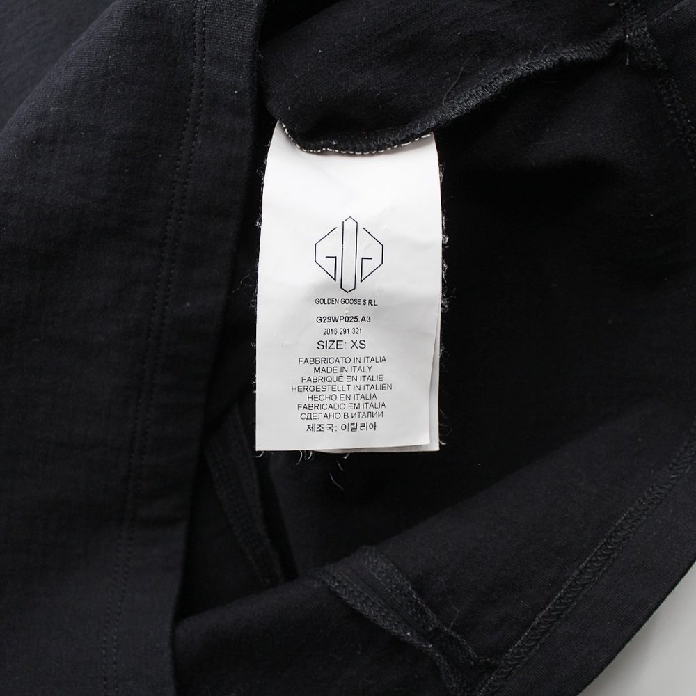 GOLDEN GOOSE Black Mock Neck Sweatshirt Back Zip Watch Cutout Top SZ XS Italy - Picture 9 of 16
